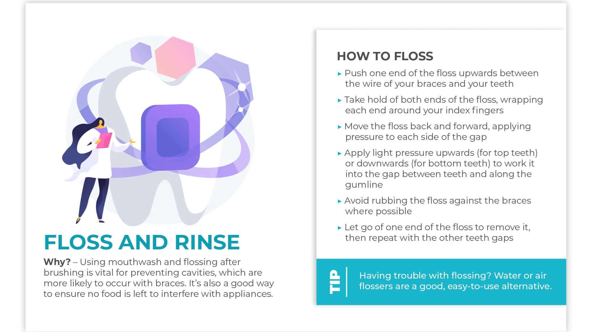 caring for braces infographic